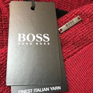 Hugo Boss NWT V-Neck Sweater Red